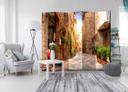 Screen room divider - Farverig gade i Toscana, 3-delt