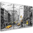 3 stykke lærredstryk, New York Taxi USA Akryl