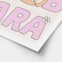 Børneplakat Capybara typo design med blomster