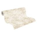 Papier peint intissé Astrid Whispering Woods beige crème métallique - papier peint forêt arbres aqua