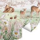 Fototapet - Rundt Kikki Belle - Forest Friends Spring - vliesetapet/selvklæbende non-woven tapet