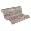 Ikke-vævet tapet Tamika Raw Heritage steneffekt gråbrun - væglook betoneffekt metallisk gang