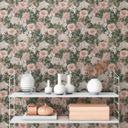 blomstertapet med sommerfugle lyserød grøn - non-woven tapet med lyse blomster