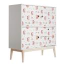 Vinilo adhesivo muebles Kvilis - Unicornio - Bandera y flores