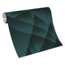 3D tapet, geometrisk vægbeklædning Fashion for Walls 4 af Guido Maria Kretschmer turkis