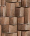 non-woven tapet med træmotiv geometrisk brun 3D-look