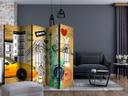 Screen room divider - One-way street - New York , 5-delt - 225x172 cm