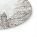 Glasschilderijen Bos met boslandschap in beige - Ms Tiff - Rond