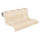 Papel pintado no tejido con hojas, blanco oro claro brillante - papel pintado floral plantas