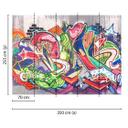 non-woven tapet Graffiti fototapet Designwalls i farverige og grå farverige vægge 