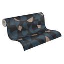 Papel pintado de diseño azul negro beige vintage - Papel pintado tejido-no tejido para cocinas