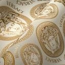 Versace non-woven tapet i guld og hvidt luksus design tapet med medusa hoveder
