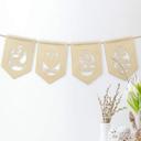 Decoración en madera álamo - cadena de banderines de Pascua - refranes (set de 4) incl. cuerda de al