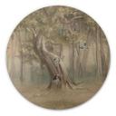 Houten Wanddecoratie schattige bosdieren tussen bomen - Ms Tiff - Rond