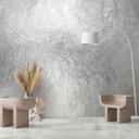 Fototapet med tekstureret look i sølv med glanseffekt - non-woven tapet