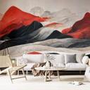 Fototapet Treechild - Red Mountains in Japan
