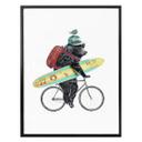 Póster con oso surfista