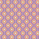 Retro look tapet lilla orange - prikket ikke-vævet tapet med grafisk mønster - struktureret tapet med afskalning og klæbning