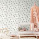 Papel pintado Koala beige verde - papel pintado infantil con koalas en arboles