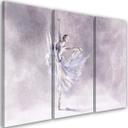 Lærredstryk 3 dele, Ballerina Pirouet