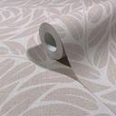 Papel pintado no tejido hojas naturaleza floral mate en beige