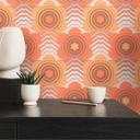 Papel pintado no tejido con flores marron naranja - papel pintado retro floral - papel pintado vintage