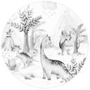 Sticker mural Kvilis - Le monde des dinosaures noir & blanc