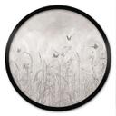 Poster wilde bloemenweide met vlinders in Scandinavisch ontwerp - Ms Tiff - Rond