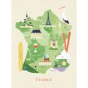 Fotomural Mapa de Francia - Ríos