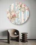 Rundt lærredsbillede shabby chic blomster