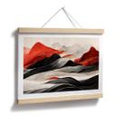 Póster Treechild - Montañas rojas de estilo japonés