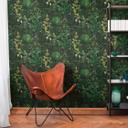 Papel pintado selva verde negro - Papel no tejido con hojas tropicales - Papel pintado vegetal