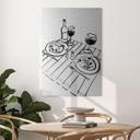 Geborsteld Alu-Dibond met goud-, zilver- & kopereffect - Stilleven diner met wijn - Treechild