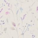 Engblomsttapet lilla blå hvid - Ikke-vævet tapet med blomster i akvarel-look