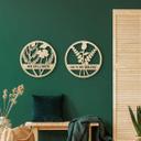 Decoración en madera de álamo - Flores en círculo - Bloom Wildly