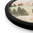Plakat pastelfarvet bjerglandskab med blomster - Treechild - Round