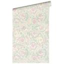 Papel pintado no tejido Versace Home rosa menta papel pintado de lujo con flores papel pintado de diseño floral