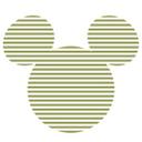 Selvklæbende non-woven tapet - Mickey Head Stripes - 125 x 125 cm