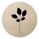 Cuadro de madera Kubistika - Hoja de castaño negro - Redondo