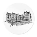 Póster Amsterdam - Blanco y negro - Redondo - Love your City