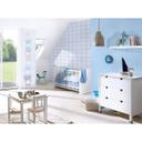 Tapet til børneværelset i blå og ternet non-woven tapet fra Little Love Made in Germany