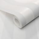 PVC-frit non-woven tapet med striber og metallic-effekt i hvid, sølv