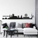 Muursticker München Skyline met Logo