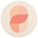 Tapet cirkel Geometriske former i orange-lyserød - 1X Studio - vliesetapet/selvklæbende non-woven ta