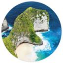 Fototapet på stranden klippekyst af Nusa Penida - Hugonnard - Rund - vliesetapet/selvklæbende non-wo