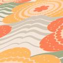 Vintage blomstertapet orange gul - retro ikke-vævet tapet i blomsterstil - vintage mønster tapet