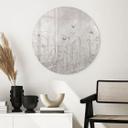 Glasschilderijen Wilde bloemenweide met vlinders in Scandinavisch design - Ms Tiff - Rond