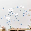 Muursticker set Wolken + Sneeuwvlokjes