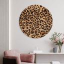 Cuadro de madera Leopardo salvaje - Animal Print - Tunaboylu - Redondo