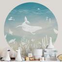 Vinilo decorativo de pared mundo submarino paradisíaco - Ombre - Kikki Belle - Redondo